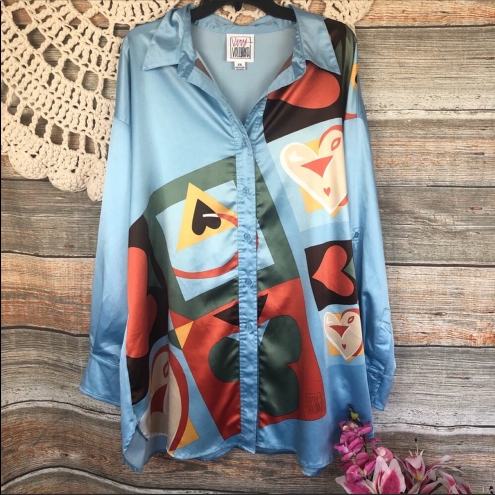 Very Vollbrach 2x Abstract Art Satin Button